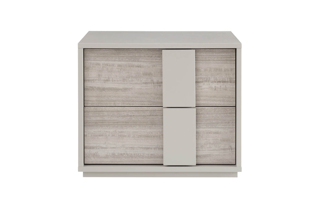 Maya Luxury Greige 2 Drawer Bedside Table