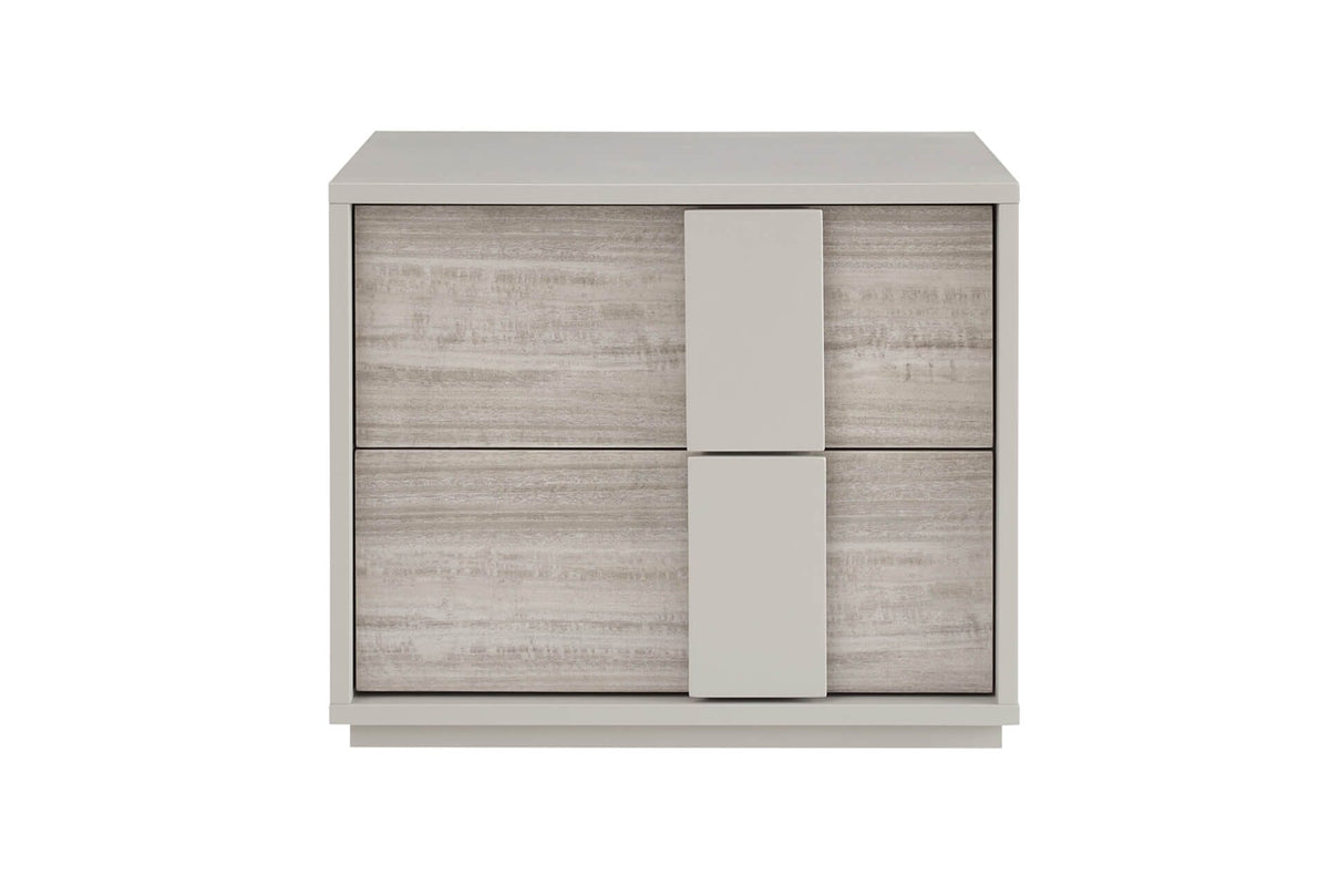 Maya Luxury Greige 2 Drawer Bedside Table