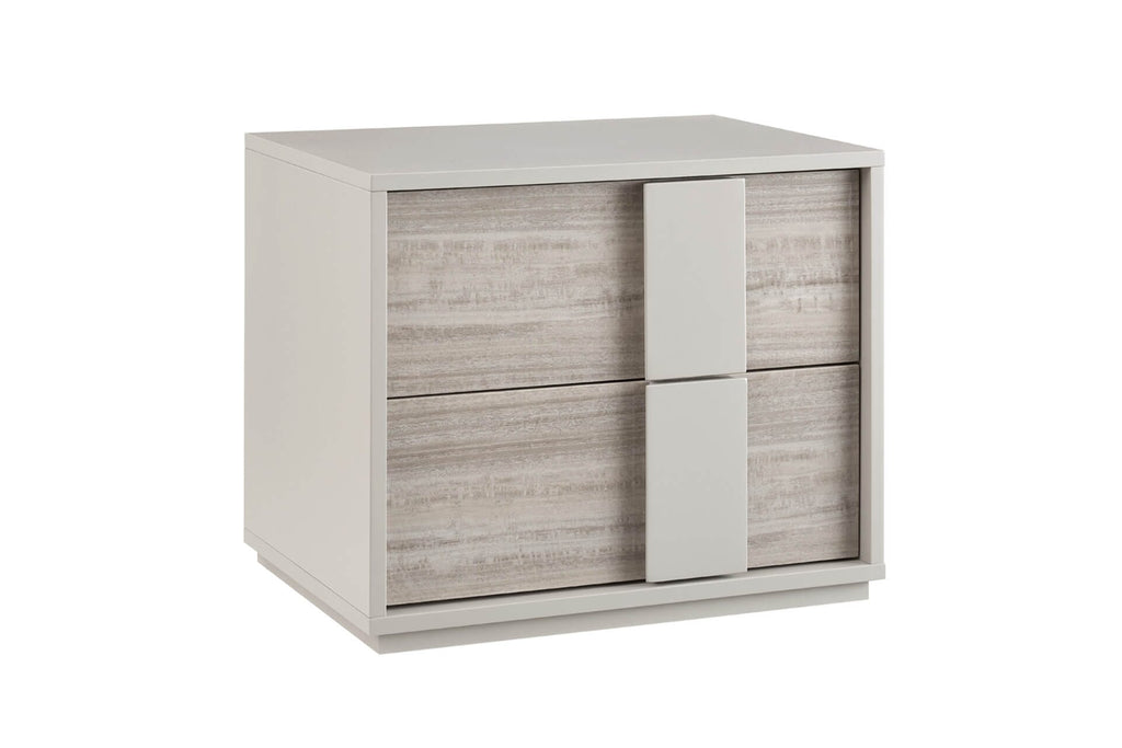 Maya Luxury Greige 2 Drawer Bedside Table
