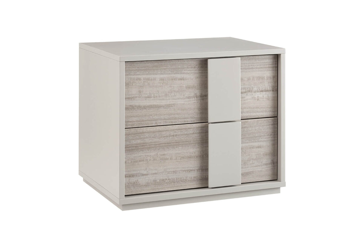 Maya Luxury Greige 2 Drawer Bedside Table