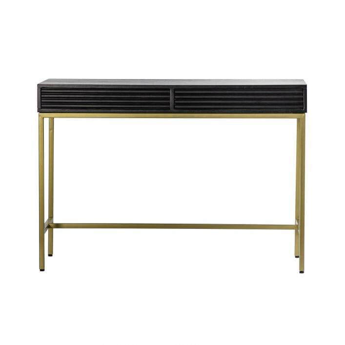 In Stock - Mayfield Black & Gold Premium Rippled Console Table