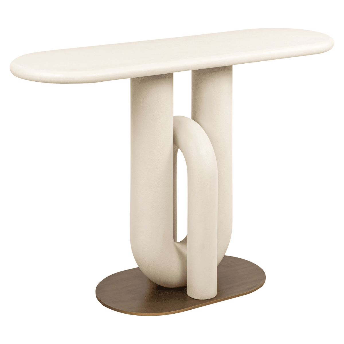 Mayia Cream & Gold Sculptural Console Table
