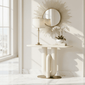Mayia Cream & Gold Sculptural Console Table