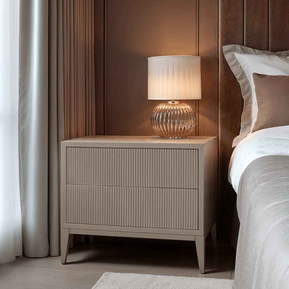 Metropolitan Warm Grey Premium Wide Bedside Table