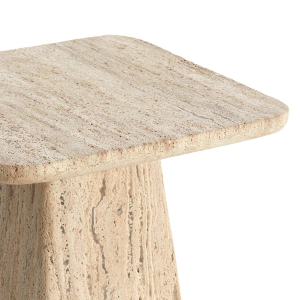 Micah Travertine Square Side Table
