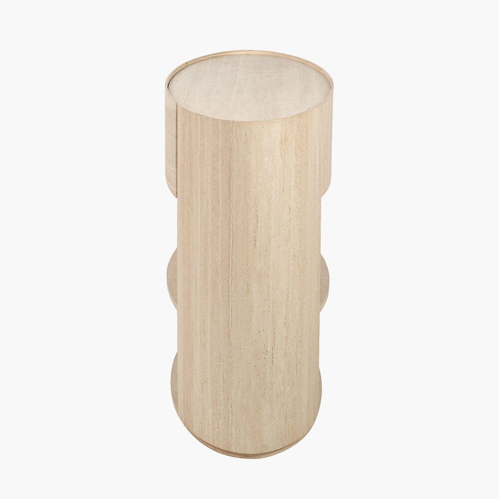 Moxin Travertine Effect 1 Drawer Console Table