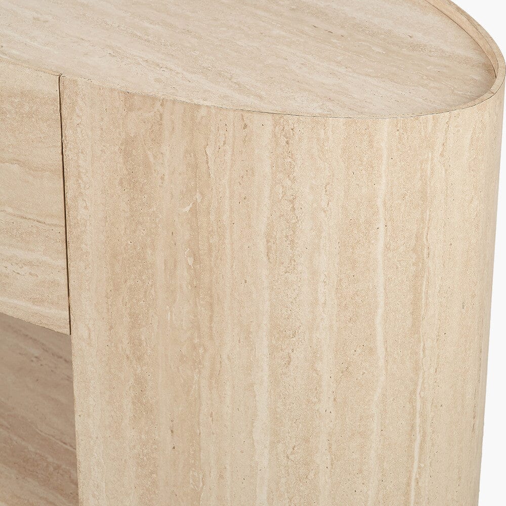 Moxin Travertine Effect 1 Drawer Console Table