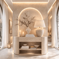 Moxin Travertine Effect 1 Drawer Console Table