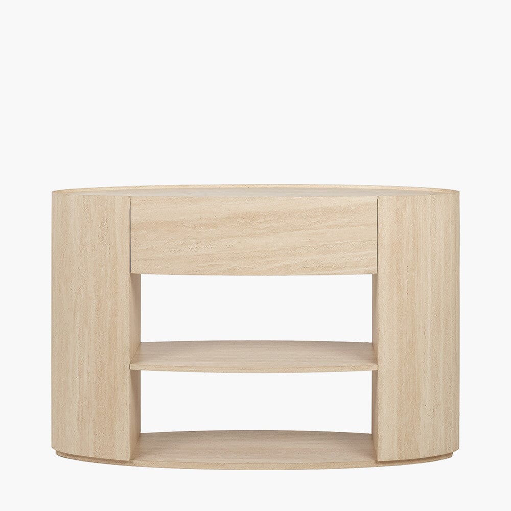 Moxin Travertine Effect 1 Drawer Console Table