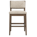 Nicolas Upholstered Armless Teak Outdoor Bar Stool