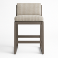 Noel Upholstered Armless Teak Outdoor Bar Stool