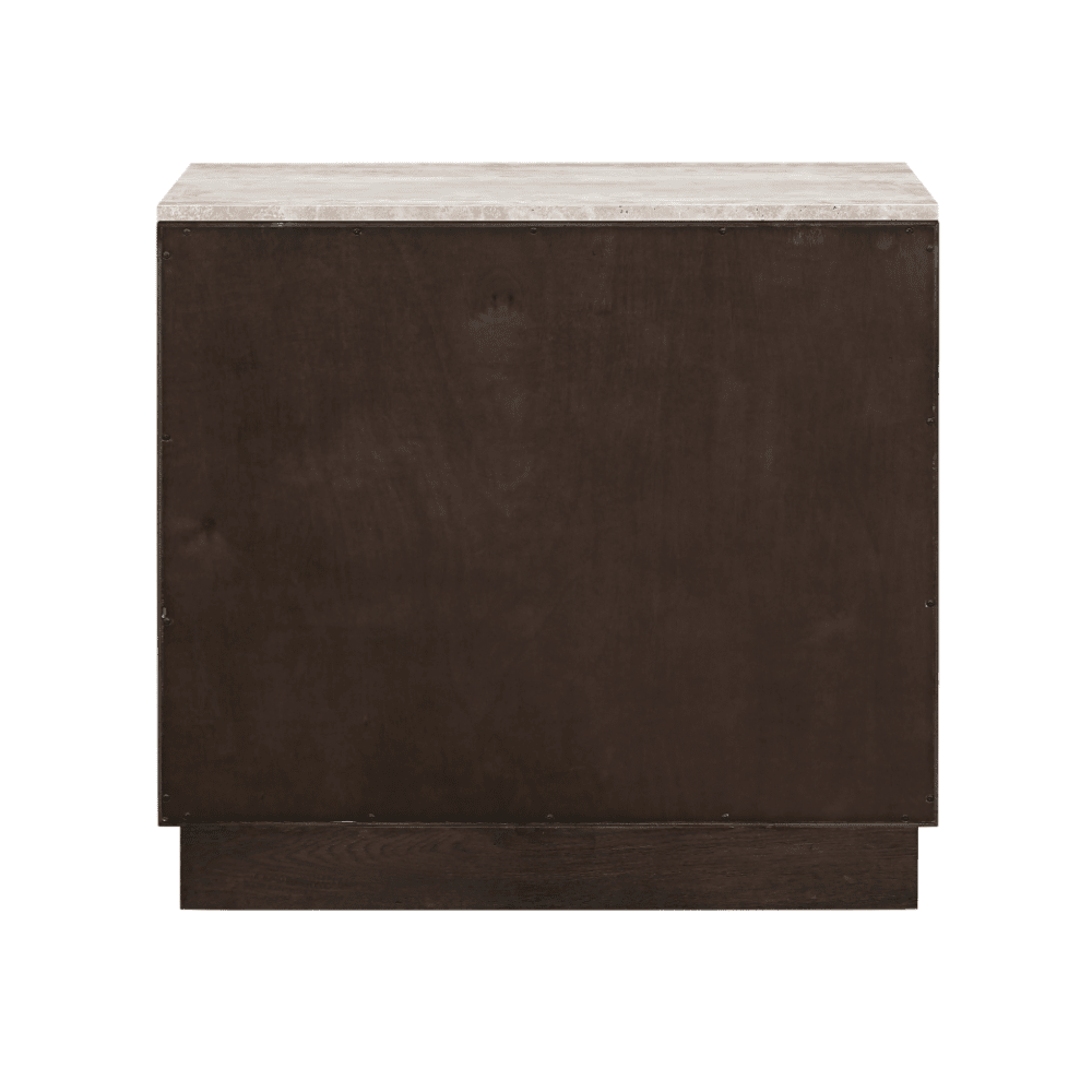 Norah Deep Brown 2 Door Sideboard with Travertine Top