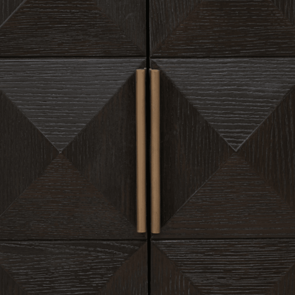 Norah Deep Brown 4 Door Sideboard with Travertine Top