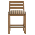 Octave Upholstered Armless Teak Outdoor Bar Stool
