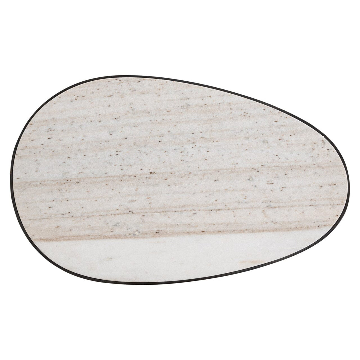 Ondine Bronze Oval Side Table with Marble Top