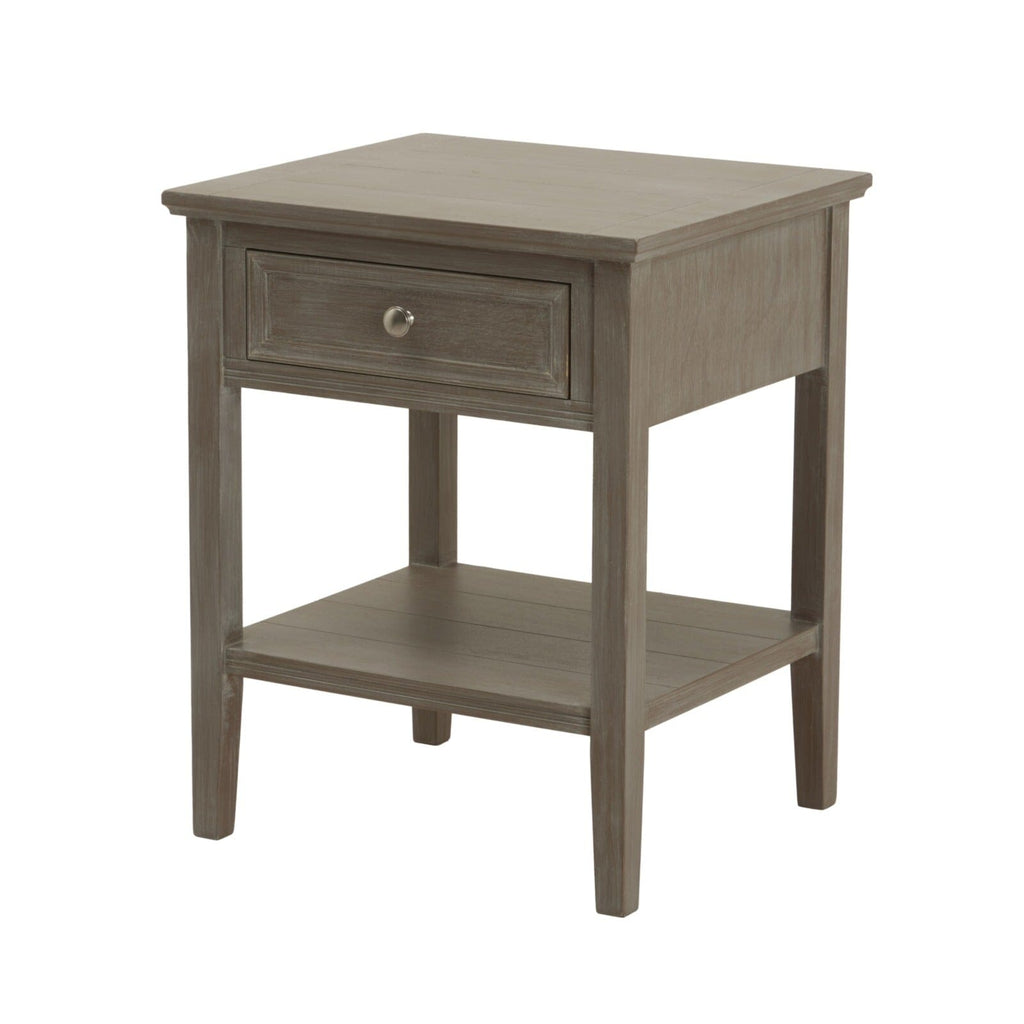 Palma Grey Washed Wood 1 Drawer Side Table