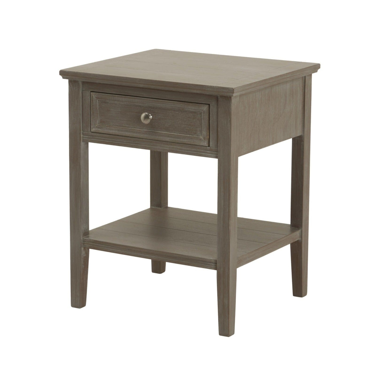 Palma Grey Washed Wood 1 Drawer Side Table