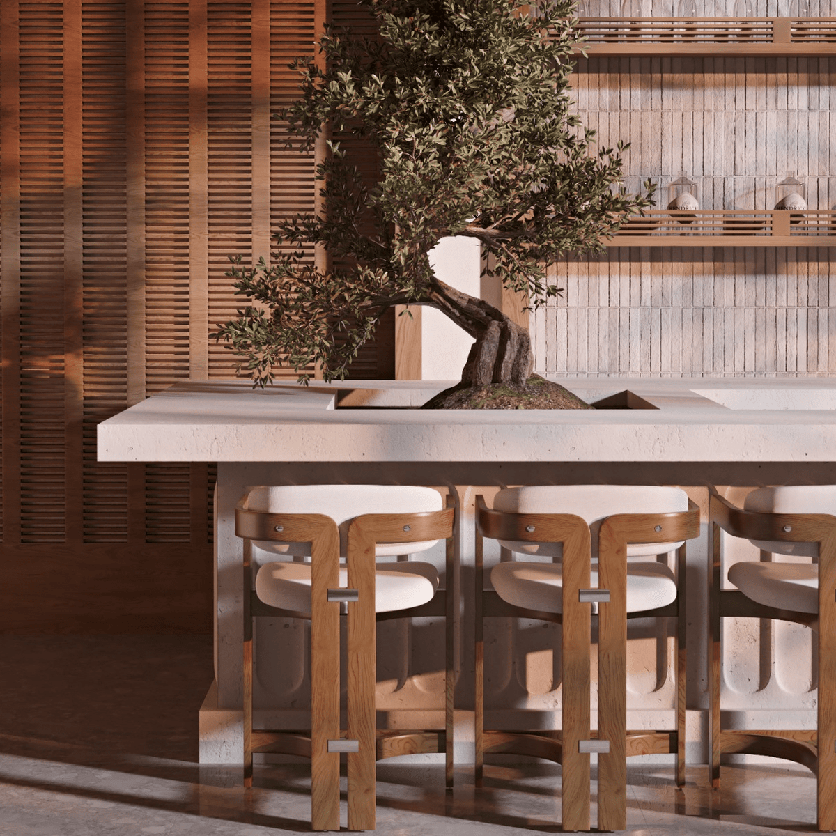 Pamplona Teak Outdoor Bar & Counter Stool