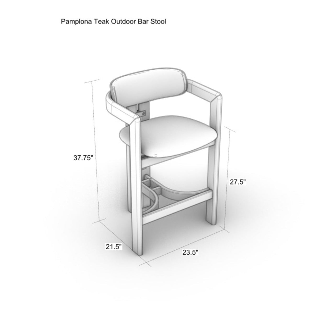 Pamplona Teak Outdoor Bar & Counter Stool