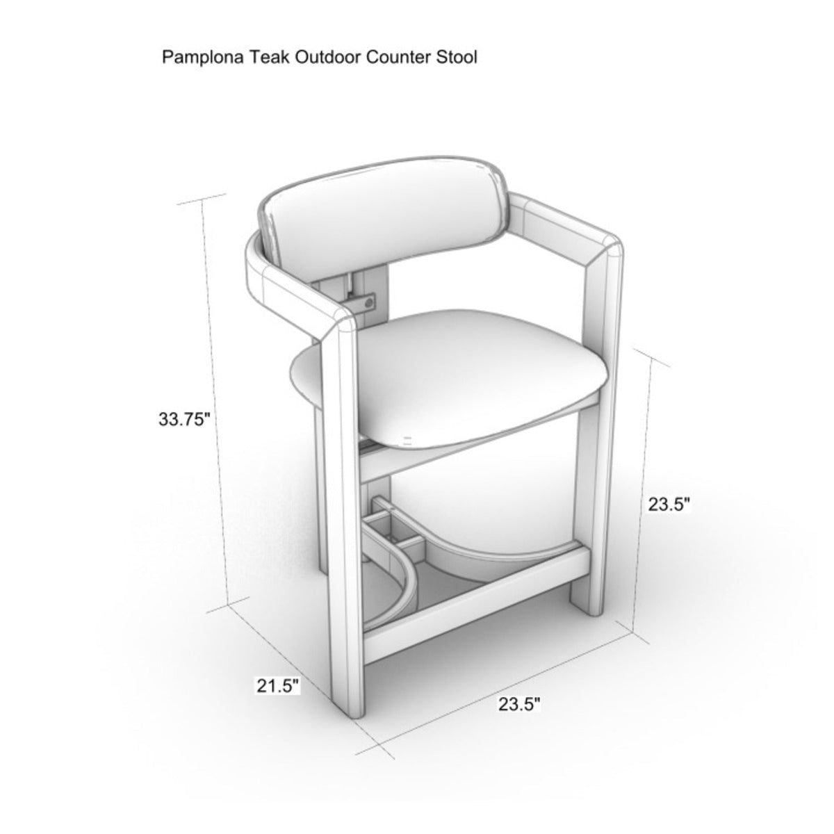 Pamplona Teak Outdoor Bar & Counter Stool