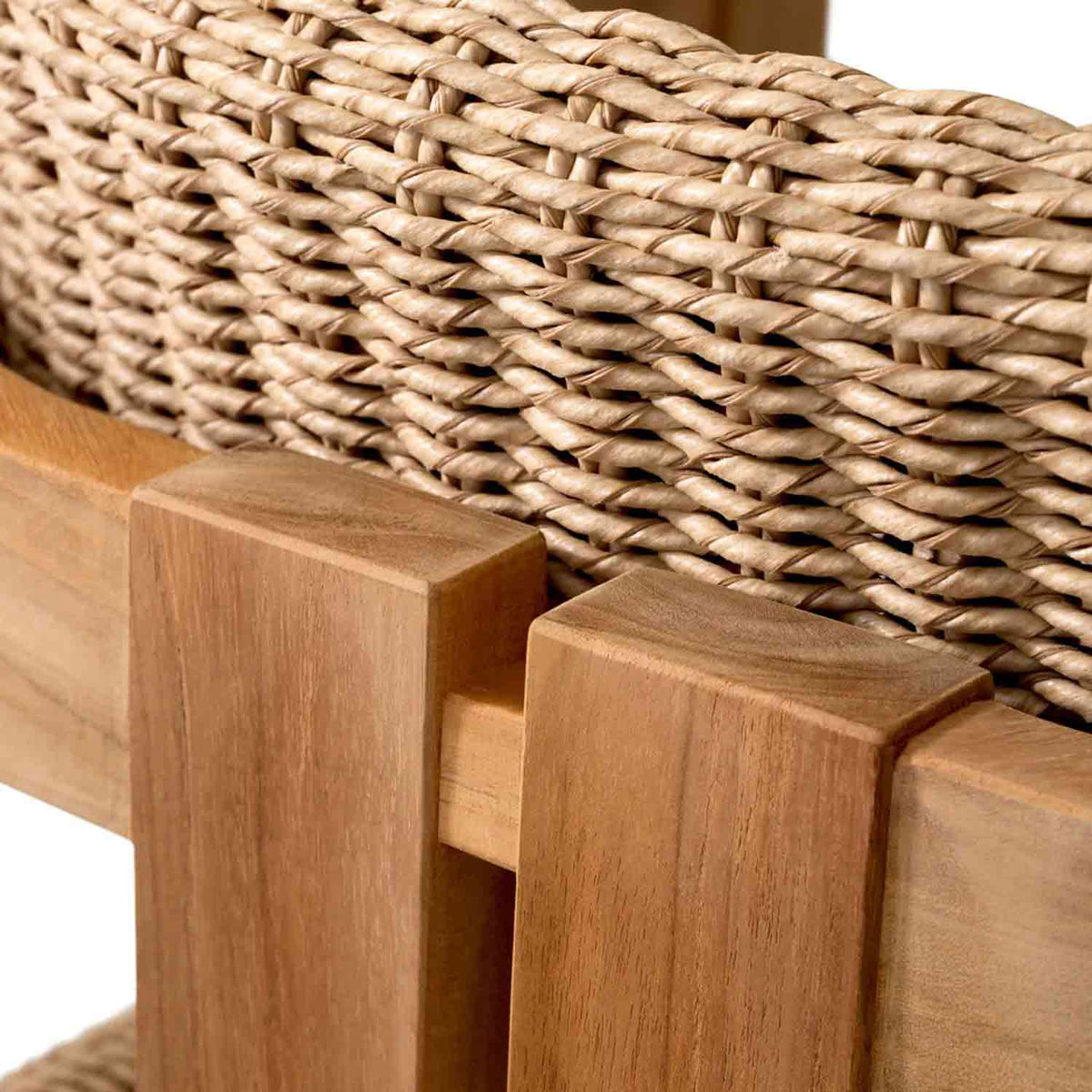 Pamplona Teak Outdoor Dining Chair with Seat and Back Weaving