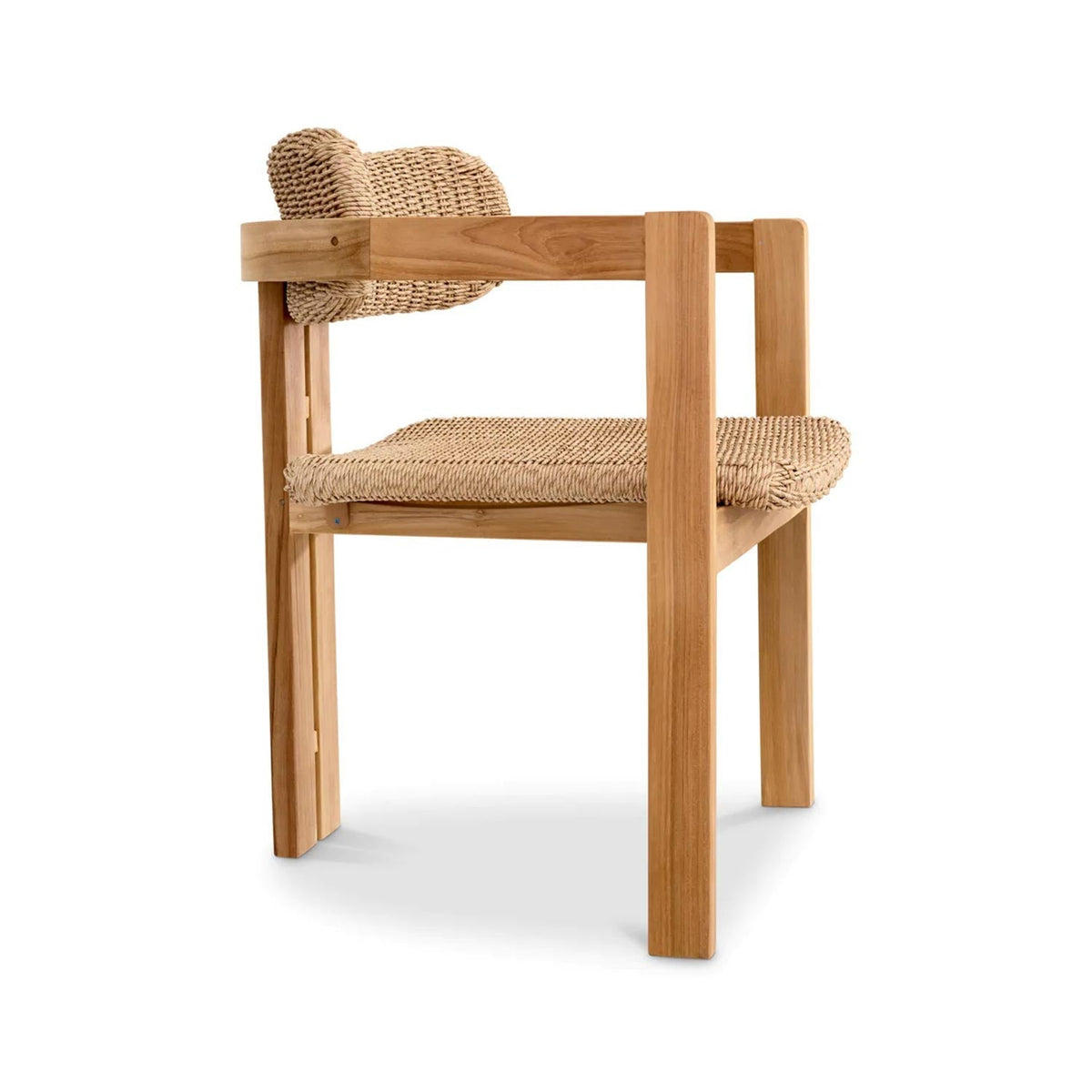Pamplona Teak Outdoor Dining Chair with Seat and Back Weaving