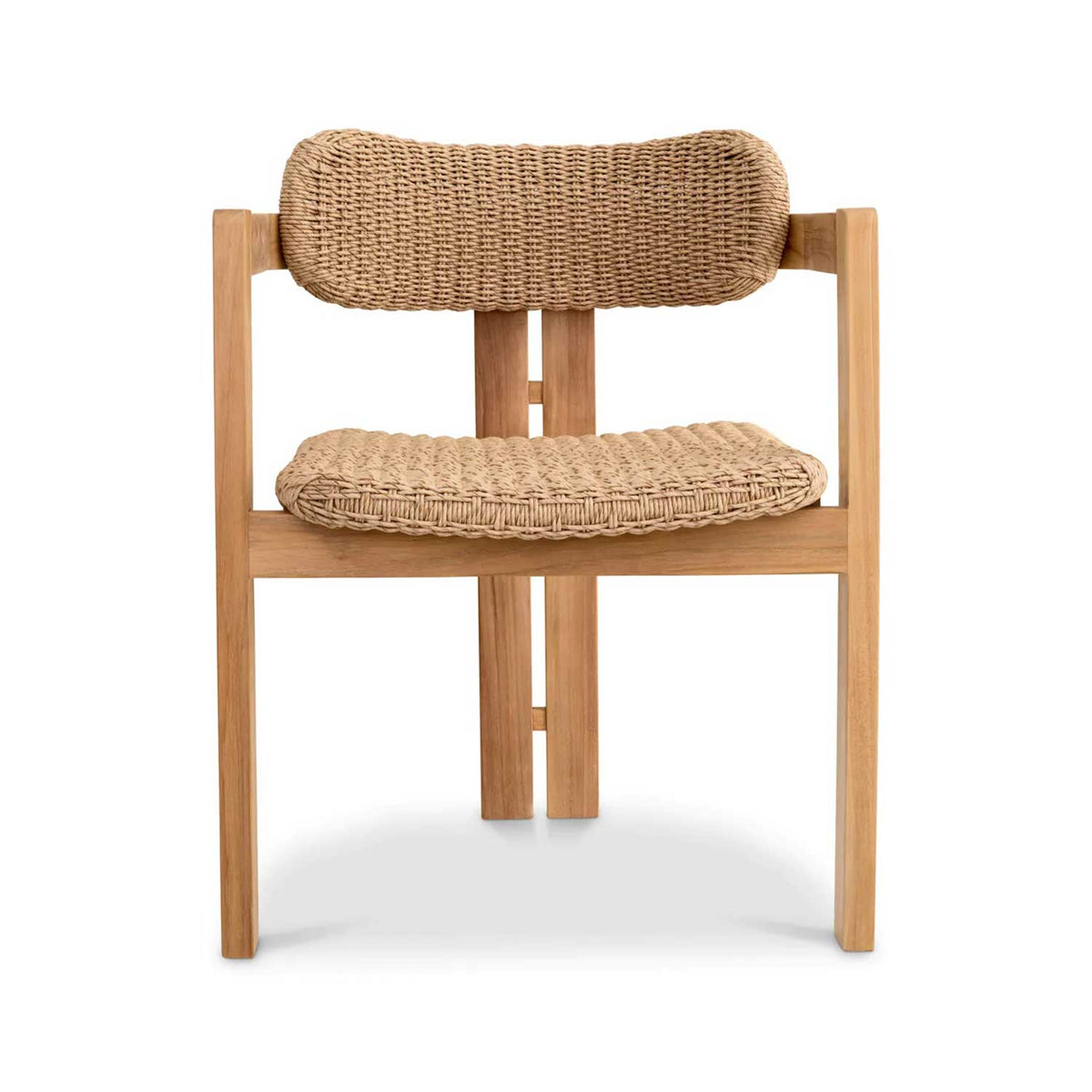 Pamplona Teak Outdoor Dining Chair with Seat and Back Weaving