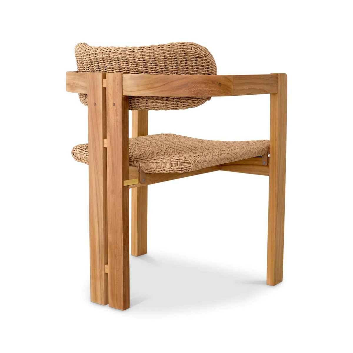 Pamplona Teak Outdoor Dining Chair with Seat and Back Weaving