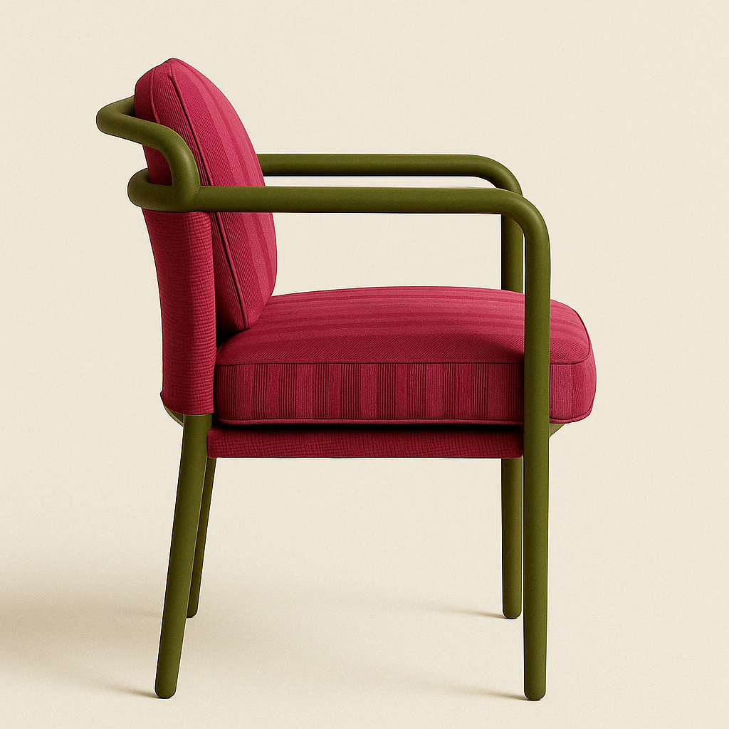 Patio Set Dining Chair with Cereise Upholstery