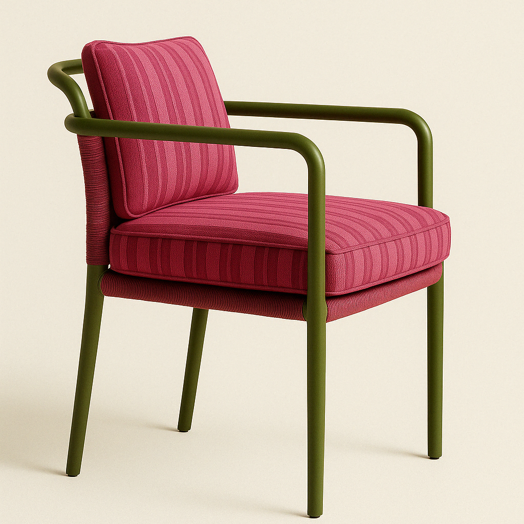 Patio Set Dining Chair with Cereise Upholstery
