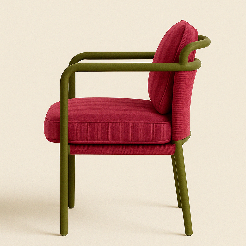 Patio Set Dining Chair with Cereise Upholstery