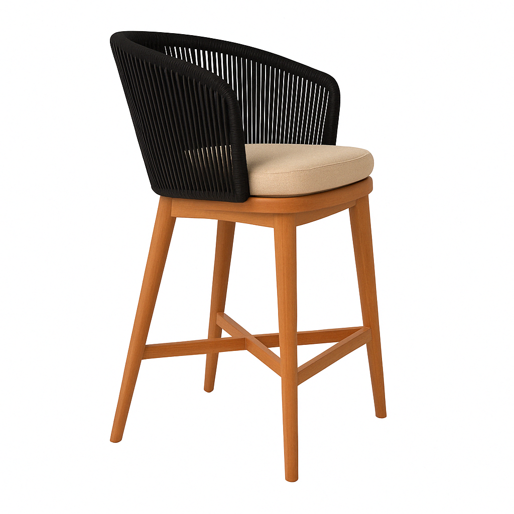 Patrick Teak Outdoor Bar Stool