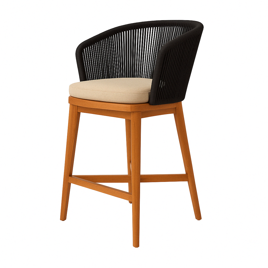 Patrick Teak Outdoor Bar Stool