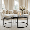 Pemberley Black & Antique Bronze Nested Coffee Tables