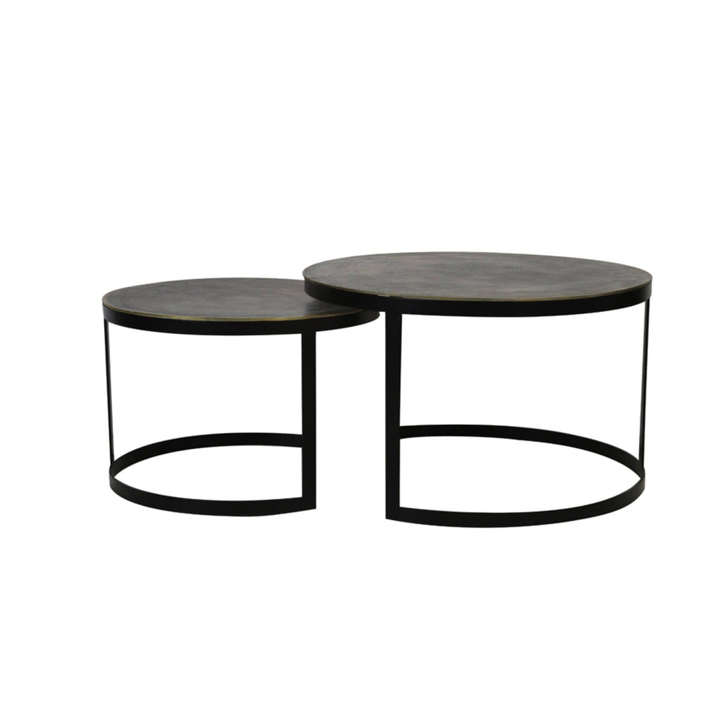 Pemberley Black & Antique Bronze Nested Coffee Tables