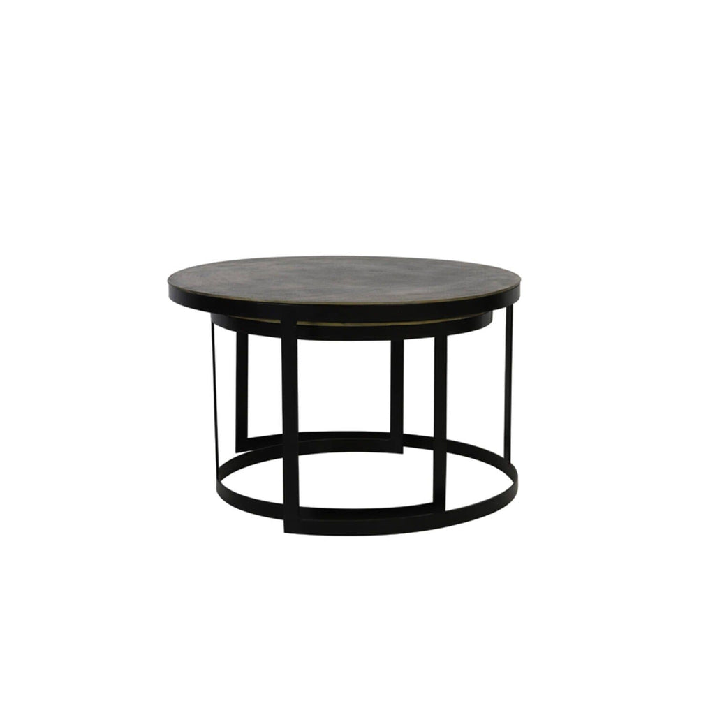 Pemberley Black & Antique Bronze Nested Coffee Tables