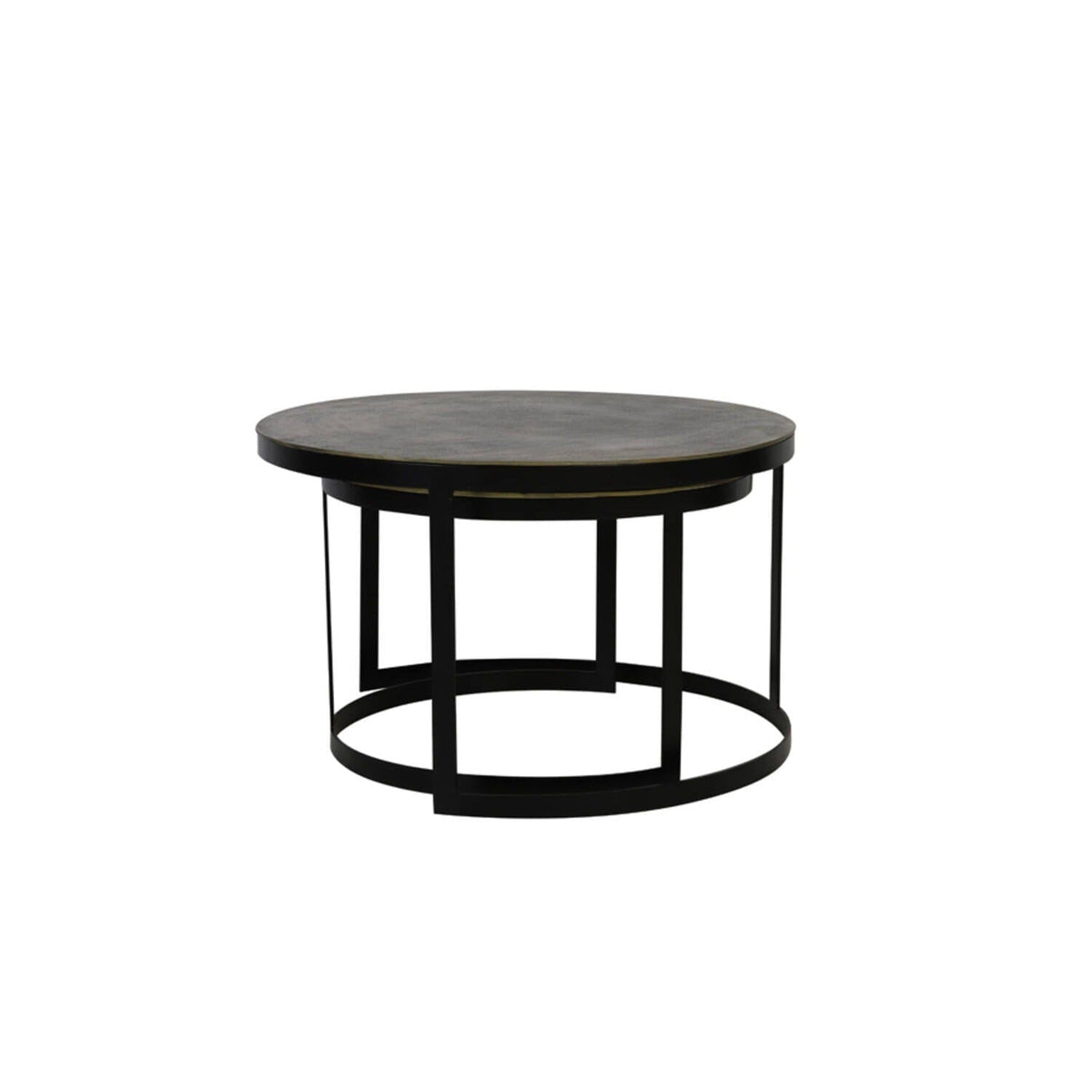 Pemberley Black & Antique Bronze Nested Coffee Tables