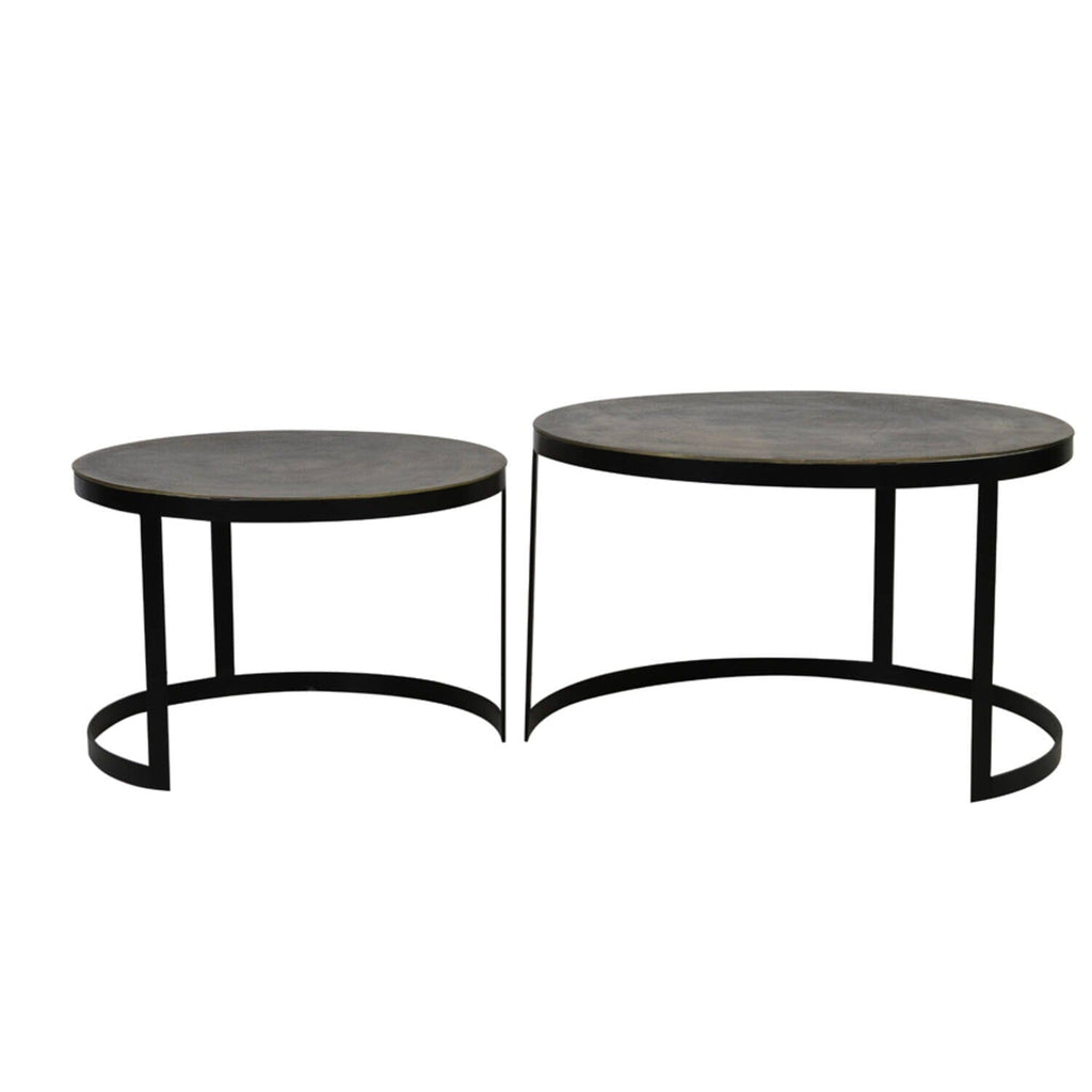 Pemberley Black & Antique Bronze Nested Coffee Tables
