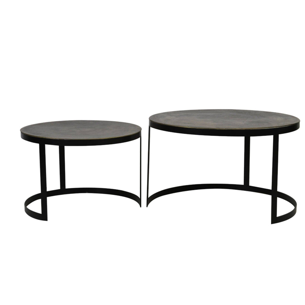Pemberley Black & Antique Bronze Nested Coffee Tables