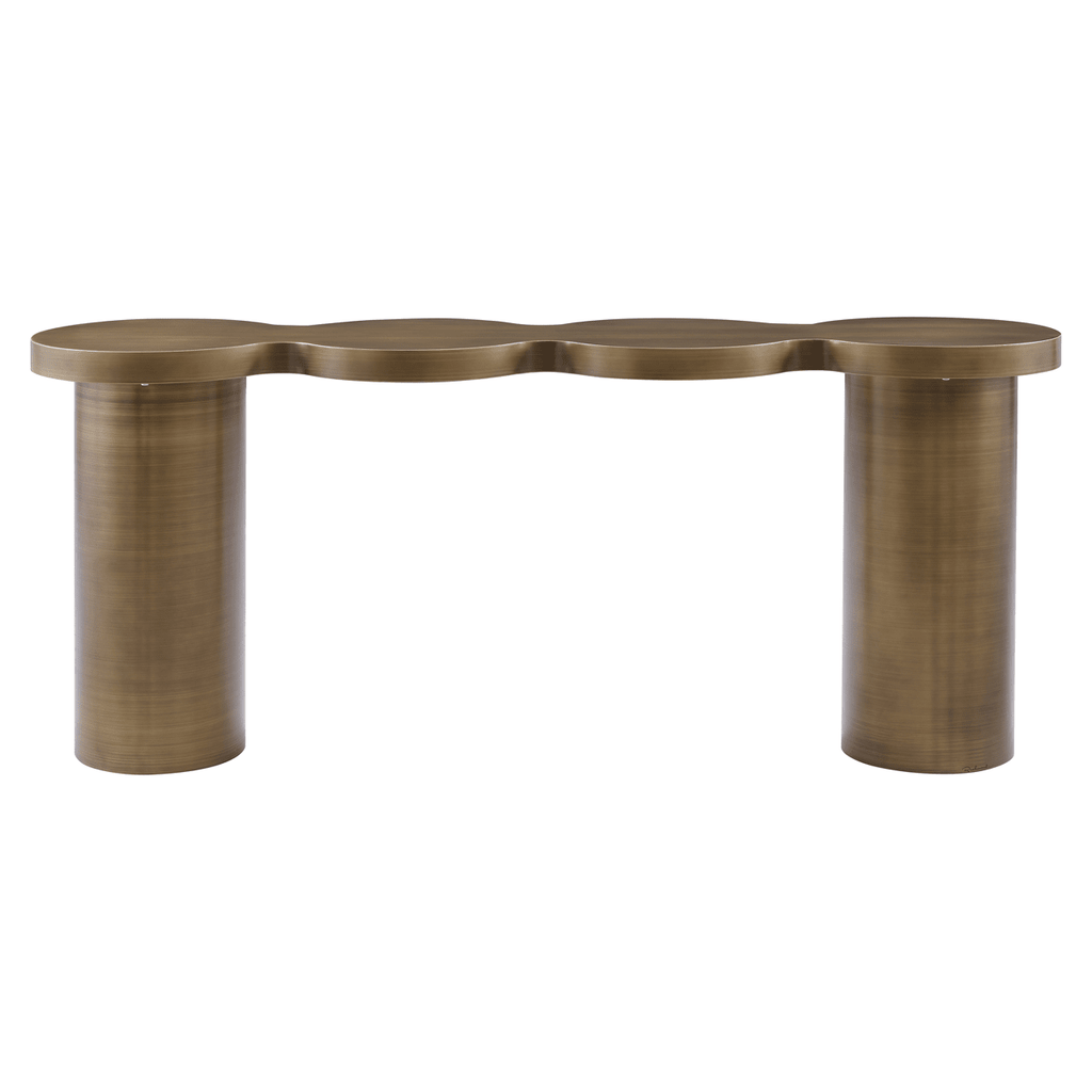 Portina Brushed Gold Bubble Console Table