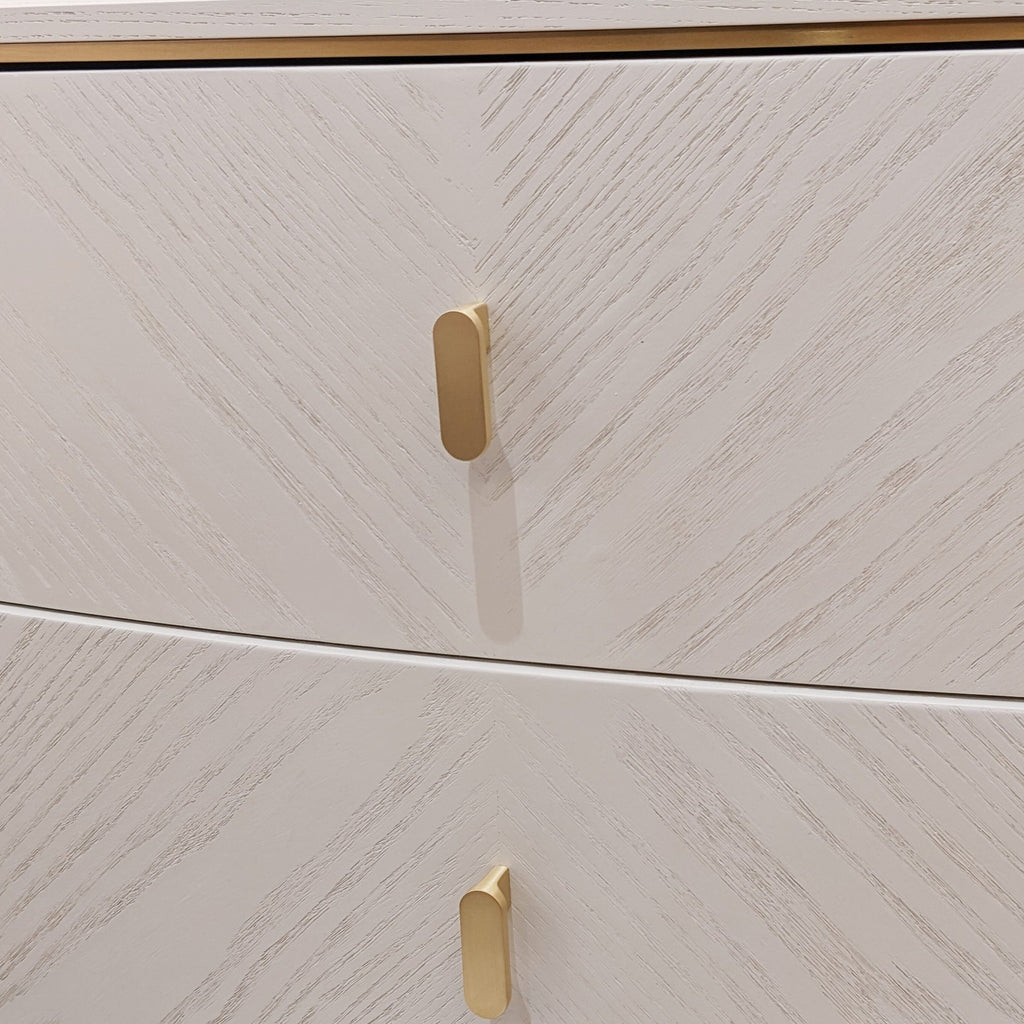 Putney Ivory & Gold 2 Drawer Bedside Table