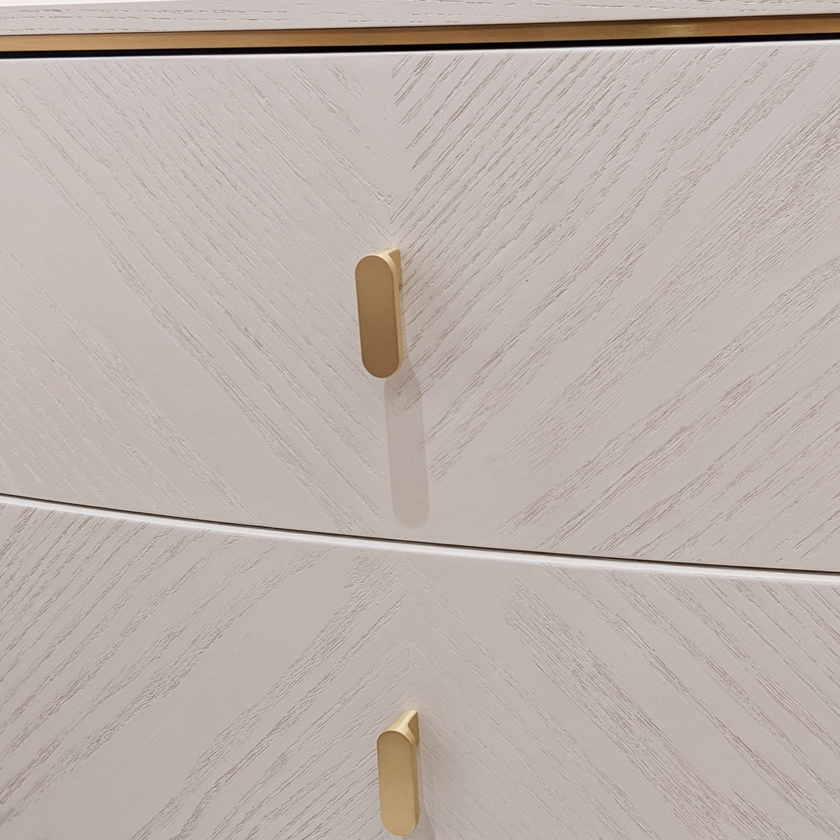 Putney Ivory & Gold 2 Drawer Bedside Table