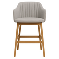 Remy Outdoor and Bar Four Legs Teak Base with Upholstery Cover Set