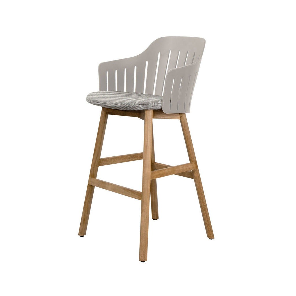 Remy Outdoor and Bar Four Legs Teak Base with Upholstery Cover Set