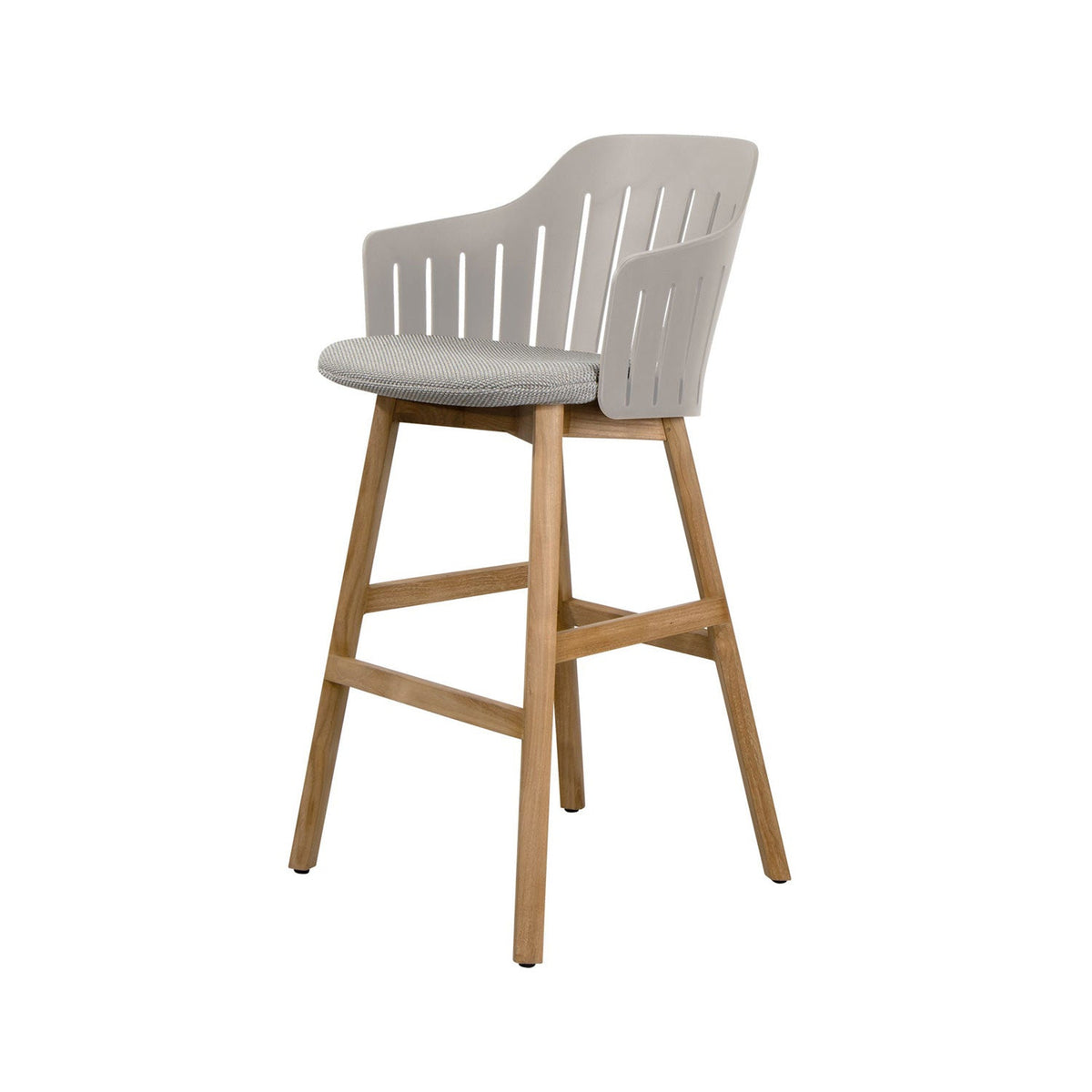 Remy Outdoor and Bar Four Legs Teak Base with Upholstery Cover Set