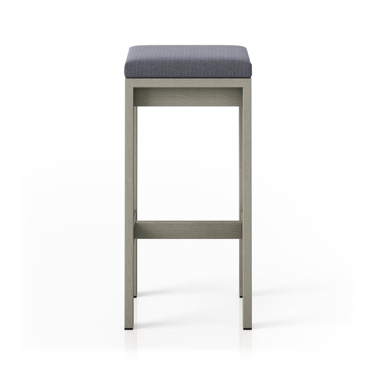 Rene Upholstered Backless Teak Outdoor Bar Stool
