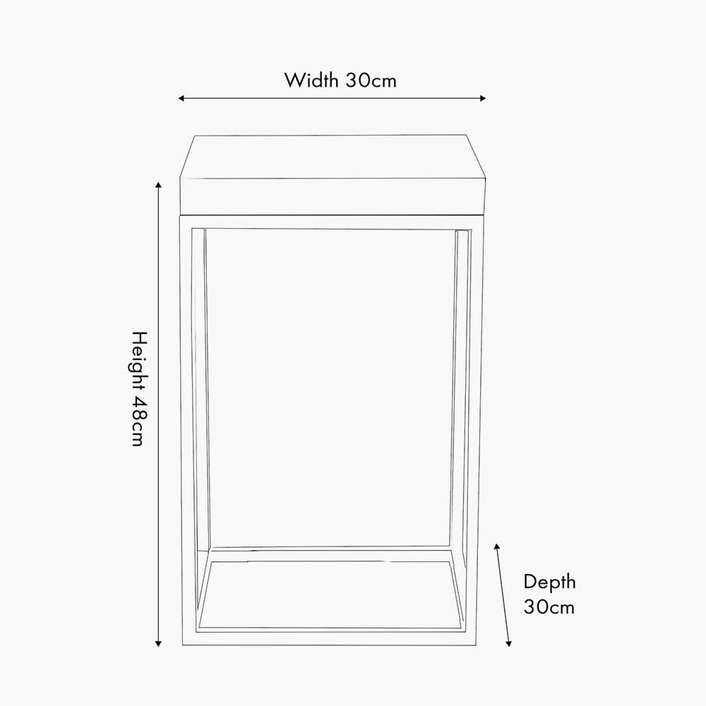 Robyn Beige Granite & Gold Square Side Table