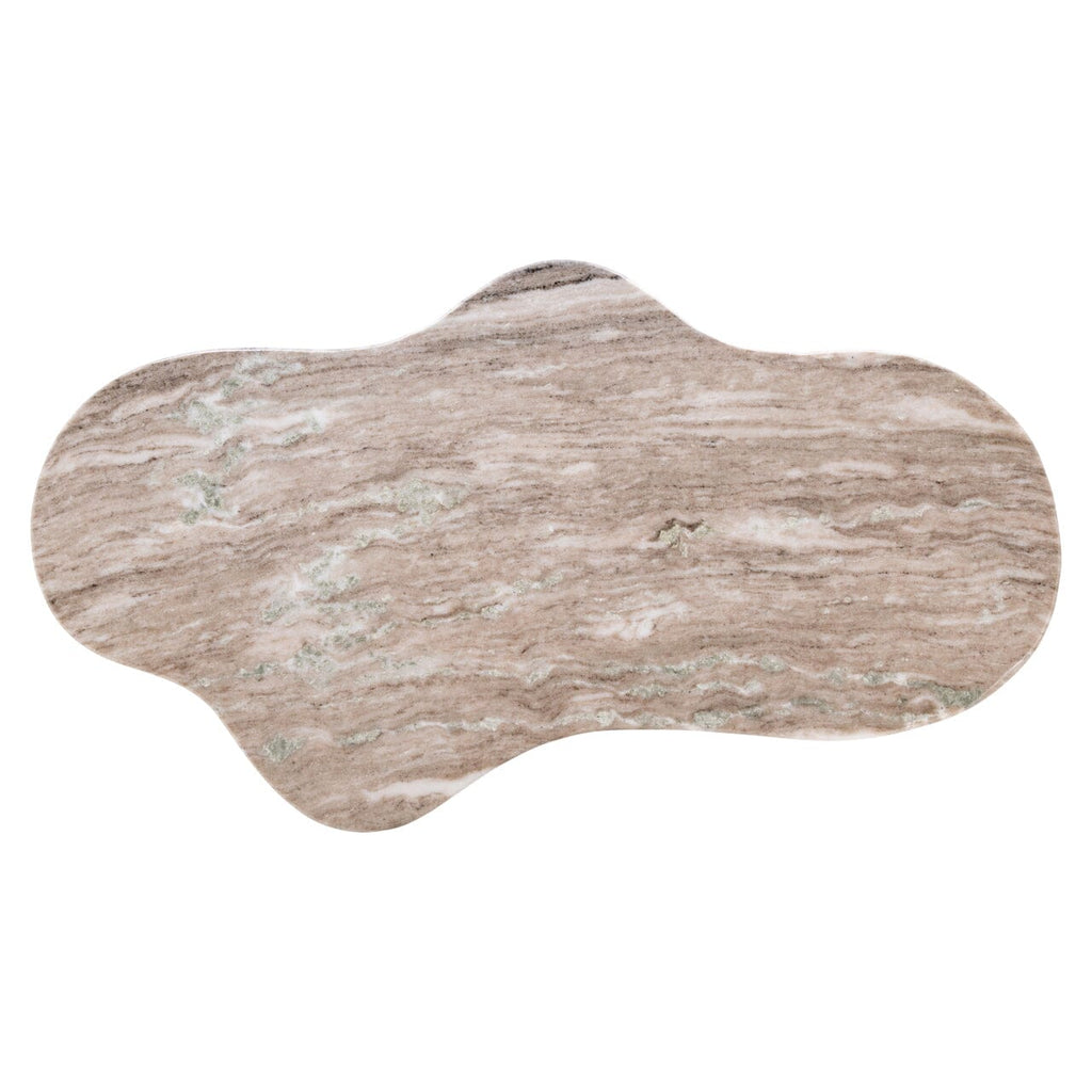 Rolter Neutral Marble Coffee Table with Brushed Brass Base