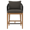 Romain Upholstered Teak Outdoor Bar Stool