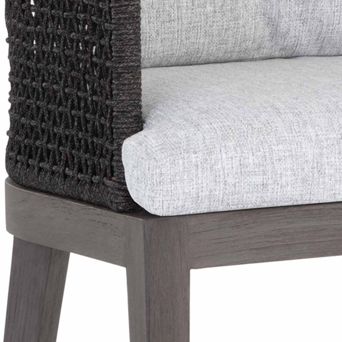 Romain Upholstered Teak Outdoor Bar Stool